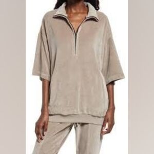 EUC Fear of God Essentials Velour Half Zip Top Size Large